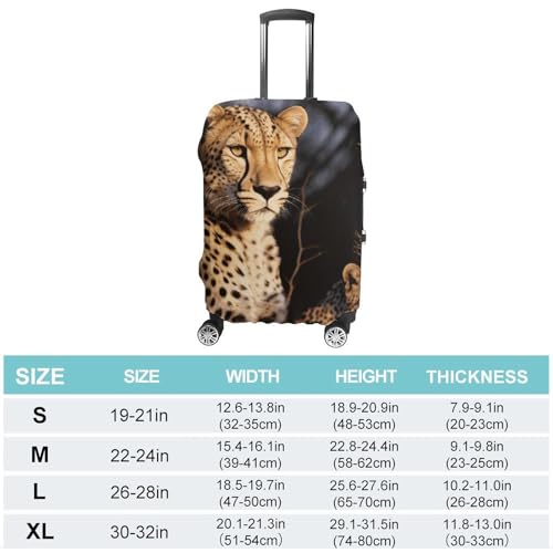 Wild Animal Leopard Travel Luggage Cover Elastic Washable Suitcase Cover Dustproof Anti-Scratch Suitcase Protector Fits 19-32 Inch Luggage, L2