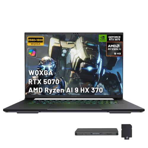 Image of GIGABYTE AERO X16 16 inch WQXGA 165Hz Gaming Laptop, AMD Ryzen AI 9 HX 370, 32GB DDR5, 2TB Storage(1TB SSD+1TB Docking Station), NVIDIA GeForce RTX 5070, 1-Zone RGB Backlit Keyboard, Win 11 Pro, White