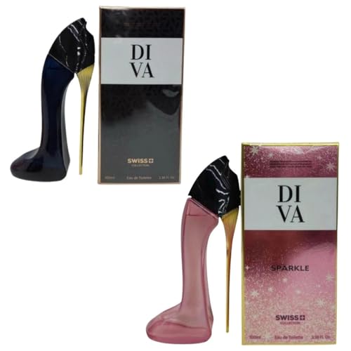 Image of Diva & Diva Sparkle Spray Perfume Set, 100 ml / 3.4 fl oz Each | Long-Lasting Fragrances | Eau de Parfum | Pack of 2