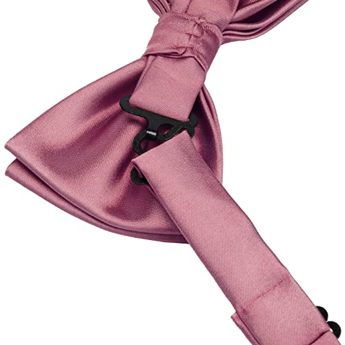 Image of GUSLESON Men's 3-pc Solid Color Bow Tie Gift Set - Double‑Fold Pre-Tied Bow Tie, Pocket Square, Cufflinks - Wedding Formal Party