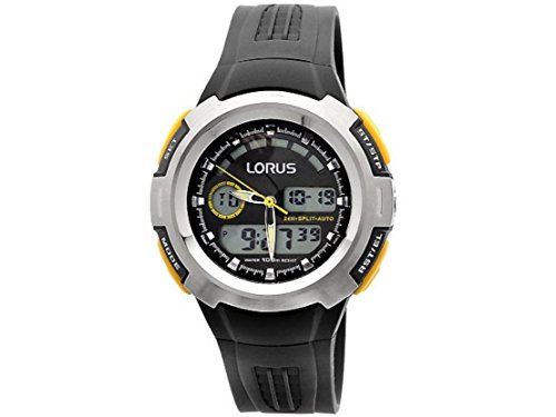 Lorus R2323DX9 - Reloj cronógrafo con correa de resina negra