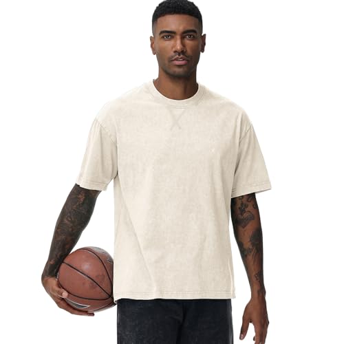 Distressed Oversized Tshirts for Men Vintage Washed Unisex Tees Cotton Casual Hipster Short Sleeve Tops4