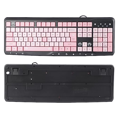 Clavier étable Luocute au design ultra fin bicolore noir rose avec inclinaison réglable