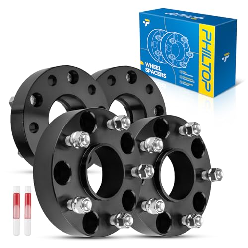 PHILTOP 1.5 inch 5x5.5 Wheel Spacers with M14x1.5 Studs & 77.8mm Center Bore,4pcs Forged 5x139.7mm Hub Centric Wheel Spacers for 1500, 1500 Classic, Ram 1500