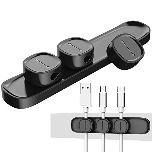 Preisvergleich Produktbild AGajtsell [2 Stück] Kabelaufräum-Clips Magnetische Schreibtischkabel Managegment Selbstklebender Kabelclip-Halter Organizer In Car Vehicle Home Office (01,2 Pack)