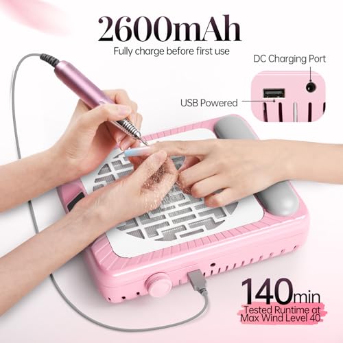 Recolector de polvo para uñas recargable krofaue miniatura 2