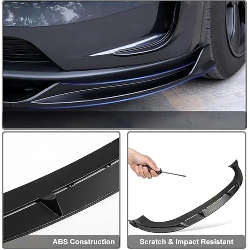 Alerón de labio delantero para Tesla Model Y Juniper, divisor protector de parachoques 5