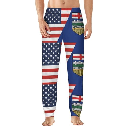 Flag of U.S. Alberta Flag Men's Pajama Pants Soft Lounge Pants PJ Bottoms for Sleeping