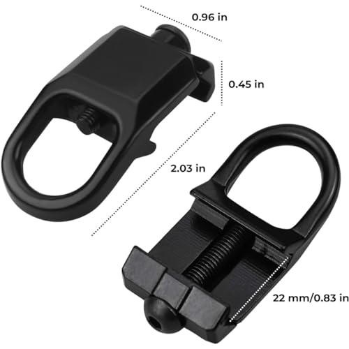CENPEK 2 Stück 20mm Schiene Sling Adapter, Sling Mount Adapter Schienengurt-Adapter für abnehmbare Gurt-Montageplatte für 20 mm Picatinny-Schienen, Clip-On-Schnellspanner-Adapter-Befestigung
