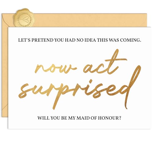 MAICHAODUO Maid of Honor Card， Bridesmaid Proposal Gifts, Will You Be My Maid of Honor, with Envelope Sticker
