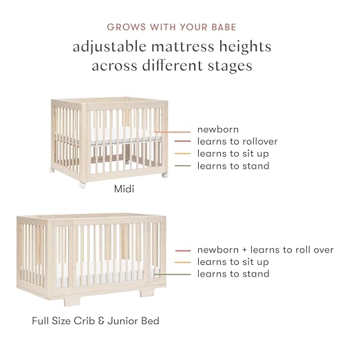 Babyletto Yuzu 8-in-1 Convertible Crib - Conversion Kits Included for Bassinet, Midi Baby Crib Convertible to Toddler Bed, Daybed, Standard & Baby Bed - GREENGUARD Gold Certified - Adjustable Heights