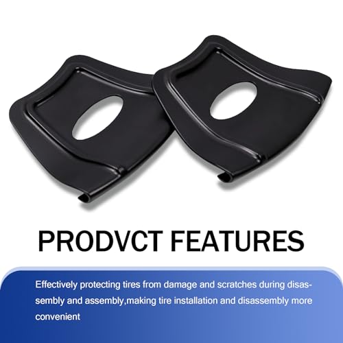 Image of 2 PCS Car Wheel Rim Repair Tools, Waterproof Durable Motorcycle Tire Installation Accessories, Flat Design, Universal Portable Automotive Rimshield Shield Protector for Truck SUV Car (Black)