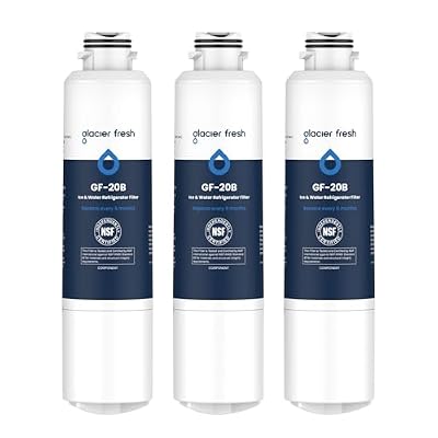 GLACIER FRESH Compatible with Samsung DA29-00020B Refrigerator Water Filter, DA29-00020A/B, DA29-00020B-1, HAF-CIN/EXP, 46-9101, RF4267HARS For French Door Fridge Kitchen (3 PACK)