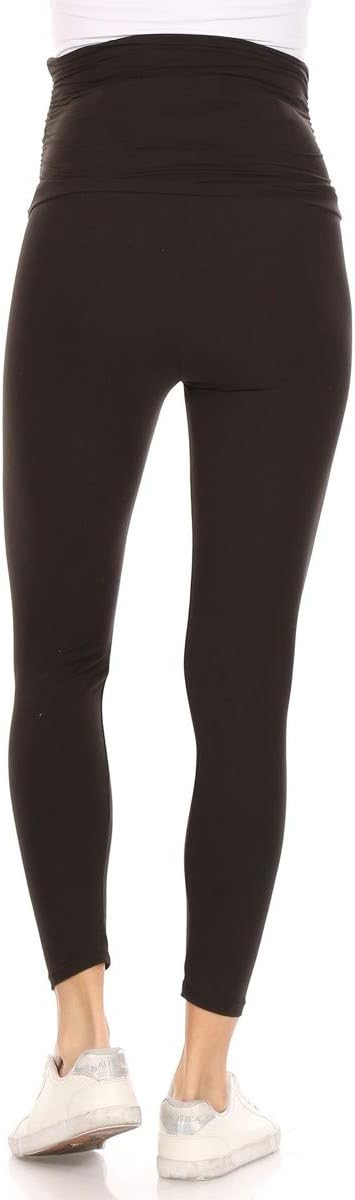 Leggings Depot Women's Maternity Leggings Over The Belly Pregnancy Casual Yoga Tights