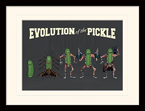 Rick and Morty 1art1 Evolution El pepino Rick - Cuadro enmarcado con paspartú elegante, imágenes...