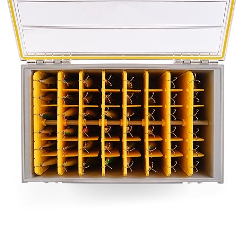 Image of Plano EDGE Deep Hang Box, Stores 48 Crankbaits, with Rust-Preventive Rustricor, Dri-Loc Watertight Seal, WaterWick, DuraView Transparent Lid, Stackable Storage for Fishing Organization