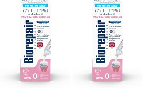 Biorepair, Collutorio ad Alta Densità Protezione Gengive, Combatte il Sanguinamento Gengivale e Parodontite, con Acido Ialuronico e Zinco Antibatterico, Senza Fluoro, Alcool e Clorexidina, 500ml
