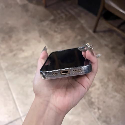 Coque antichoc iPhone 15 Pro Max noire à motif léopard pailleté - 4