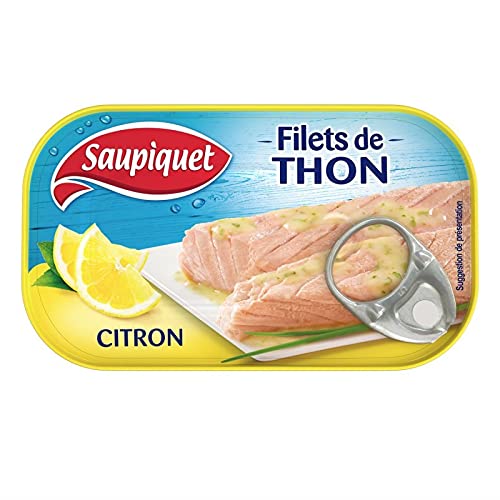 SAUPIQUET - Filets Thon Citron 115G - Lot De 4 - livraison offerte