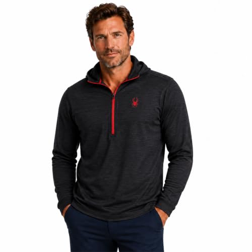 Image of Spyder Mens Quarter Zip Pullover Sweatshirt - Dry Fit Quarter Zip Hoodie