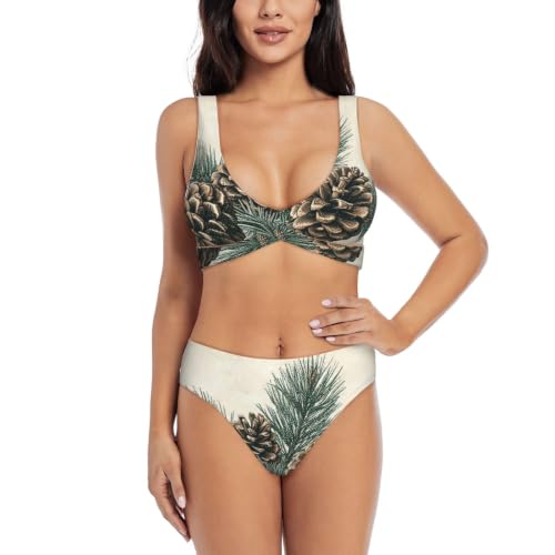 Bikini croisé à coussinets amovibles et motif imprimé botanique exclusif