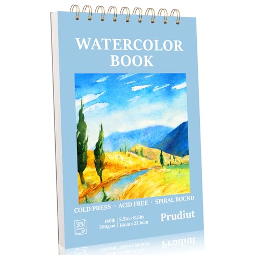 35 Sheets Watercolor Paper Pad 5.5 x 8.5 in, 140 Lb Cold Press, Spiral