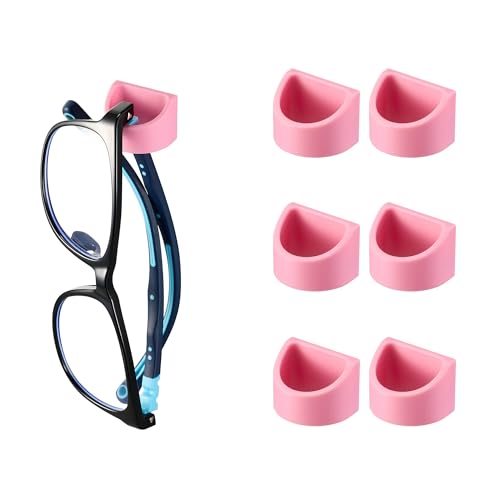 Gdnmpat Sunglass Organizer 6 Pack Glasses Holder & Eyeglass Holder for Eyewear Sunglasses Reading Glasses. Sunglass Holder for Home Office Car Driver Workshop. Glasses Accessories (Pink)