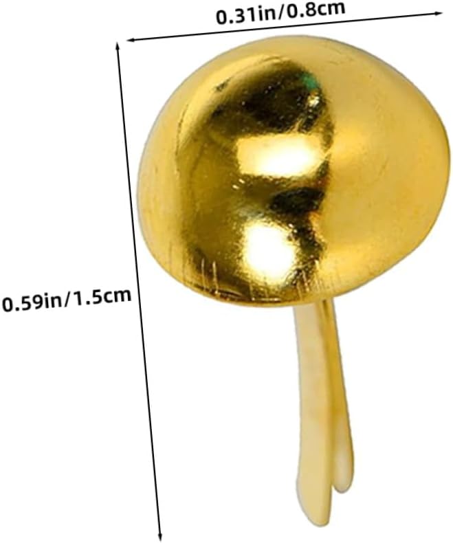 Healifty 300pcs Round Head Metal Paper Brads Fasteners for Scrapbooking and DIY Crafts, Gold Iron Brads for School Projects and Art Supplies
