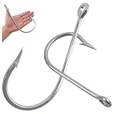 Fishing Hooks Saltwater Giant Shark and Alligator Hooks Large J Hooks Stainless Steel Fishing Hook Extra Strong Big Game Fishing Hooks for Catfish Shark Tuna Saltwater Freshwater