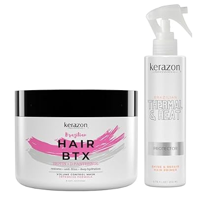KERAZON Brazilian Hair BTX Intensive Repair and Thermal & Heat Hair Primer Protectant SET