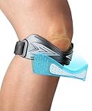 CURECARE Rodillera Rotuliana Ajustable, Cinta Rotuliana Antideslizante, Rodilleras Menisco y Ligamento con Correa para Tendón Rotuliano, Senderismo, Correr, Saltar y Sentadillas, Talla única (Negro)