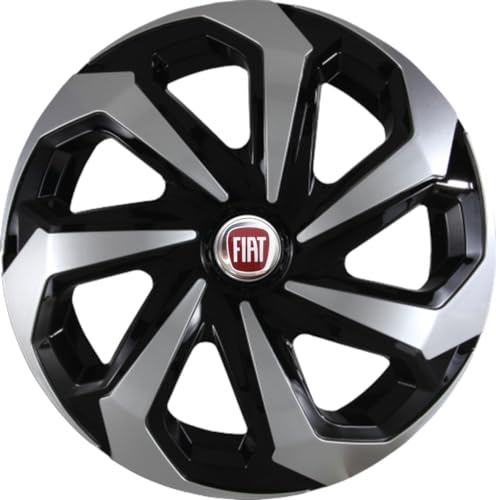 Jogo 4 Calotas Esportivas Spider aro 14 (Preto/Prata) FIA Novo Uno Vivace Way Argo Cronos Mobi Punto