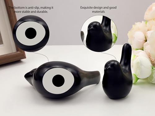 Estatua de Pájaros Pequeños Decoración Negra miniatura 5