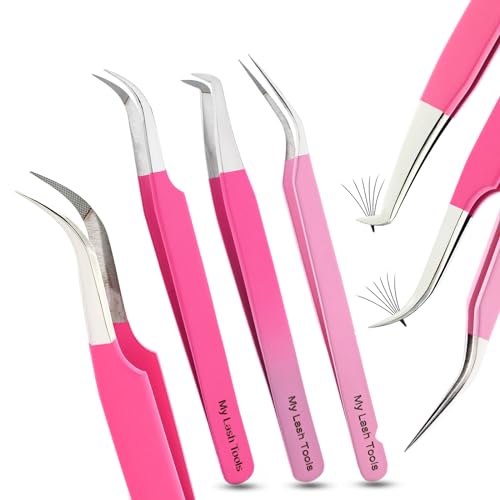 3pcs Micro Grip Lash Tweezers Set – Curved Classic, Boot Volume & Lightweight Isolation for Eyelash Extensions, Stainless Steel, Non-Slip, Professional Fiber Tip Tweezer Application Kit
