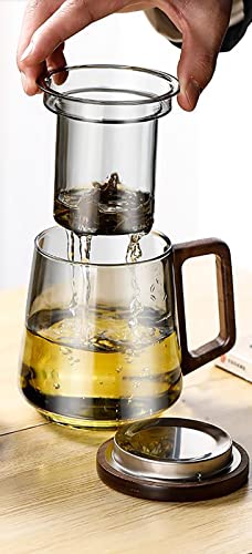 Rxcvkmw Glass Tea Cup,Infusion Mugs，Traditional Japanese Style Tea Cup，Yerba Mate Set， Water Glass With Glass Brewer And Handle For Making Tea At Home And Office (L) #TOP7