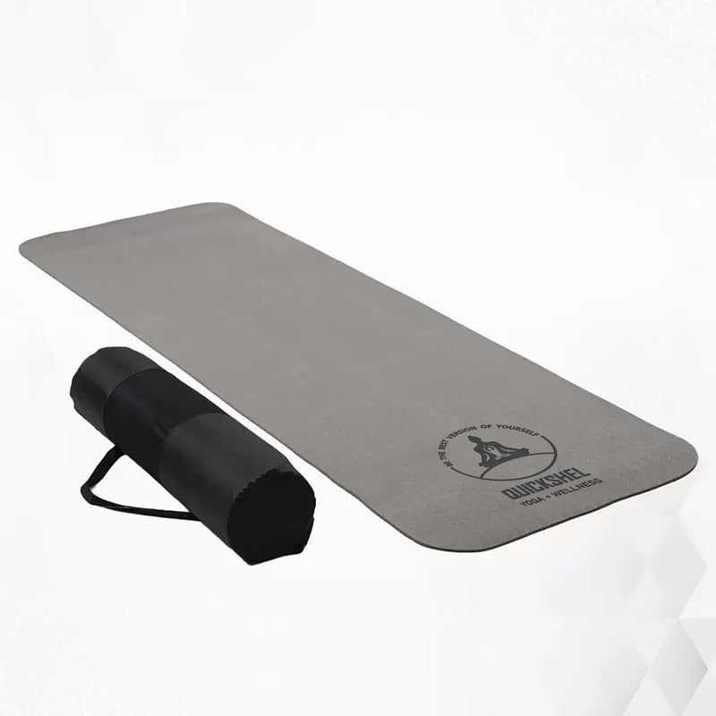 Quick Shel Lightweight,Anti-Slip,Soft EVA Mat with Carry Bag for Women & Men,Gym & Exercise Grey 6 mm Yoga Mat (B0CZ6CWM5B) Amazon Price History, Amazon Price Tracker