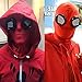 Dzrige Full Face Cover Zentai Hood Mask Elastic Breathable Full Face Mask Spandex Faceless Mask Halloween Cosplay Costume Hood Unisex Headgear, Red