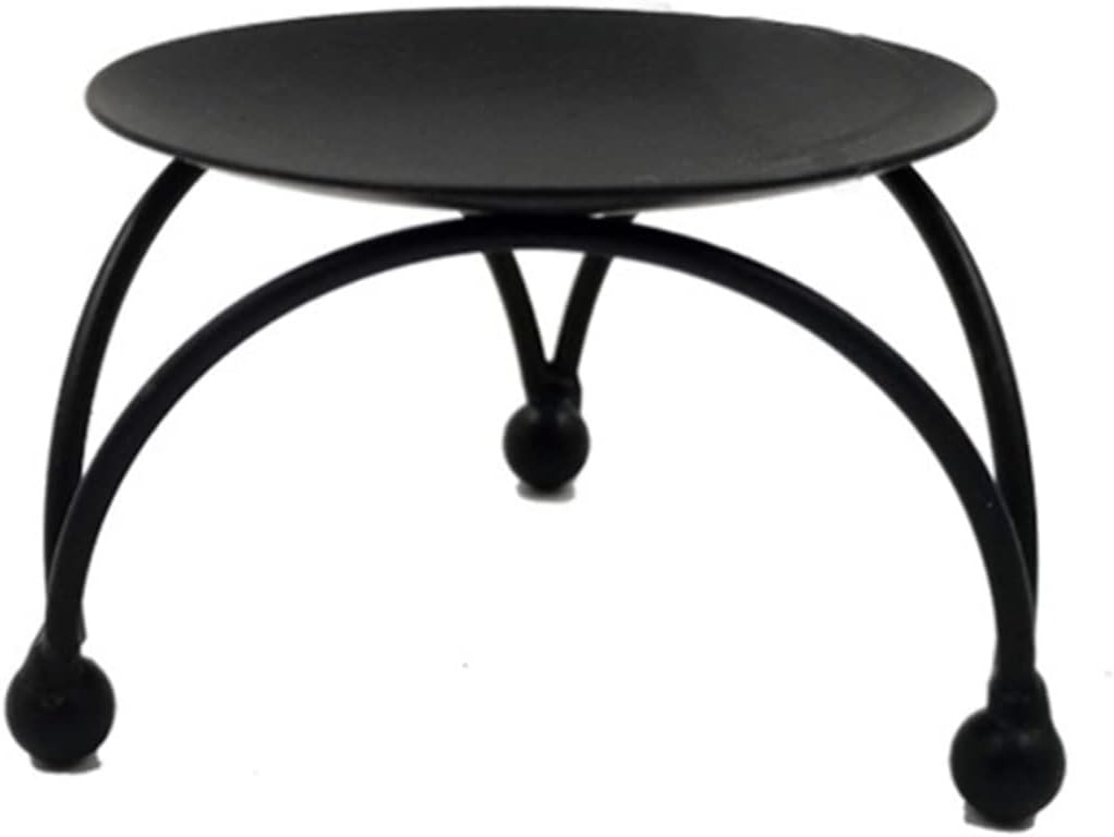 Geometric Round Wrought Iron Candlestick Metal Plate Candle Holder Candelabra