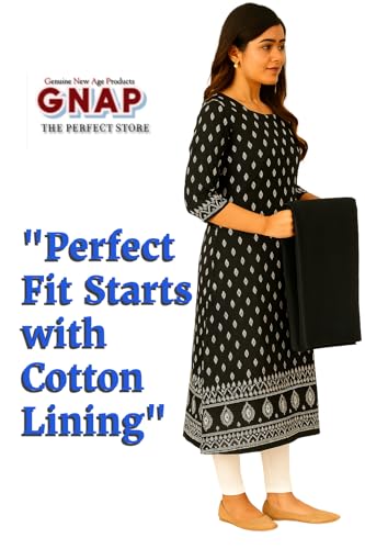 Image of Cotton Lining Cloth 2.5 Meter | for Kurta | Womens Dresses| Lining Materials | Stiching Material (Black)