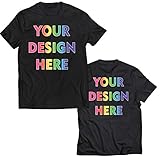 lepni.me Männer T-Shirt Benutzerdefinierter 2-seitiger Vorder- und Rückseitendruck Personalisierter Text oder Entwerfen Sie Ihr Eigenes Bild (L Schwarz Mehrfarben)