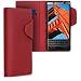 Produktbild kalibri Hülle kompatibel mit BlackBerry KEYone (Key1) - Leder Handyhülle - Handy Wallet Case Cover in Dunkelrot