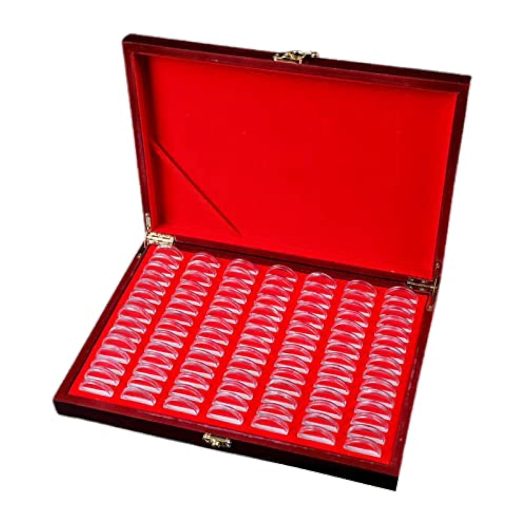 100Pcs Wooden Coin Storage Box Commemorative Capsule