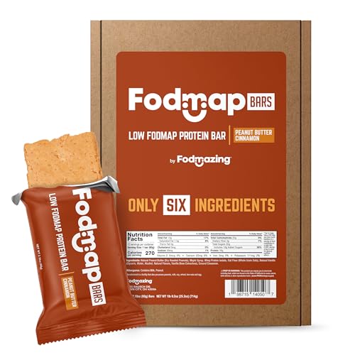 Fodmazing Fodmap Bars, Low Fodmap Protein Bar, Made with Six Simple Ingredients, Gut Friendly IBS Friendly Snacks, Amazing Taste, Fodmap Approved (12 Bars, Peanut Butter Cinnamon)