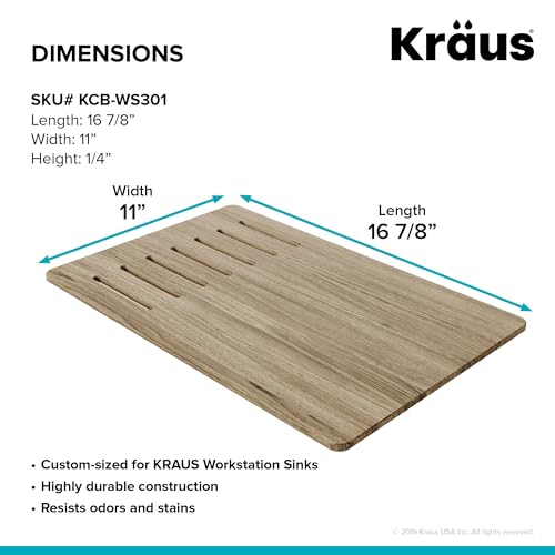 Kraus Kore Cutting Board for Workstation Kitchen Sinks (16 7/8 in. x 11 in.), KCB-WS301SA by Kraus - Image 2