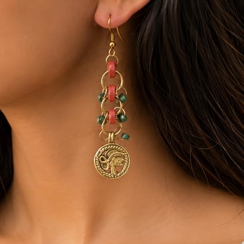 Image of Royal Queen & Empress Handcrafted Tribal Dhokra Earrings Collection for Women - Statement Ethnic Designs in Multiple Colours