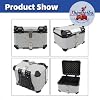 55L Aluminum Alloy Motorcycle Trunk Tour Tail Box Top Case with Mounting Plate Lock Silver