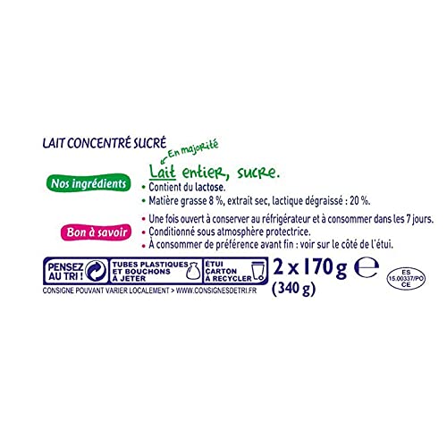 NESTLÉ - Słodkie mleko skondensowane, 340 g, 4 sztuki – sprzedawane w zestawie