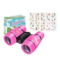 Binoculars Kids,Toy telescope,Binoculars For Kids With Unicorn Stickers Girls Gifts,Suitable For Boys And Girls Aged 3-12 And Above, Suitable For To Exercise And Play Outdoors, Bird Watching (Pink)