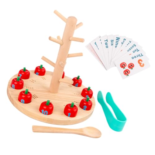 Jeu éducatif bois arbre à pommes interactif pour stimuler la logique des filles et garçons