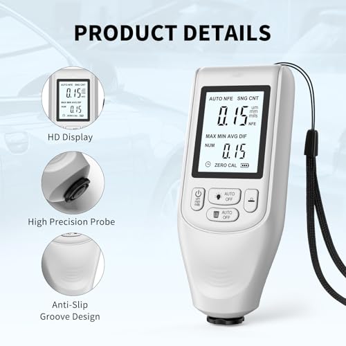 Medidor de grosor de pintura para autos con pantalla LED miniatura 4